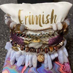 Erimish 5 stack bracelets in Ruby.
